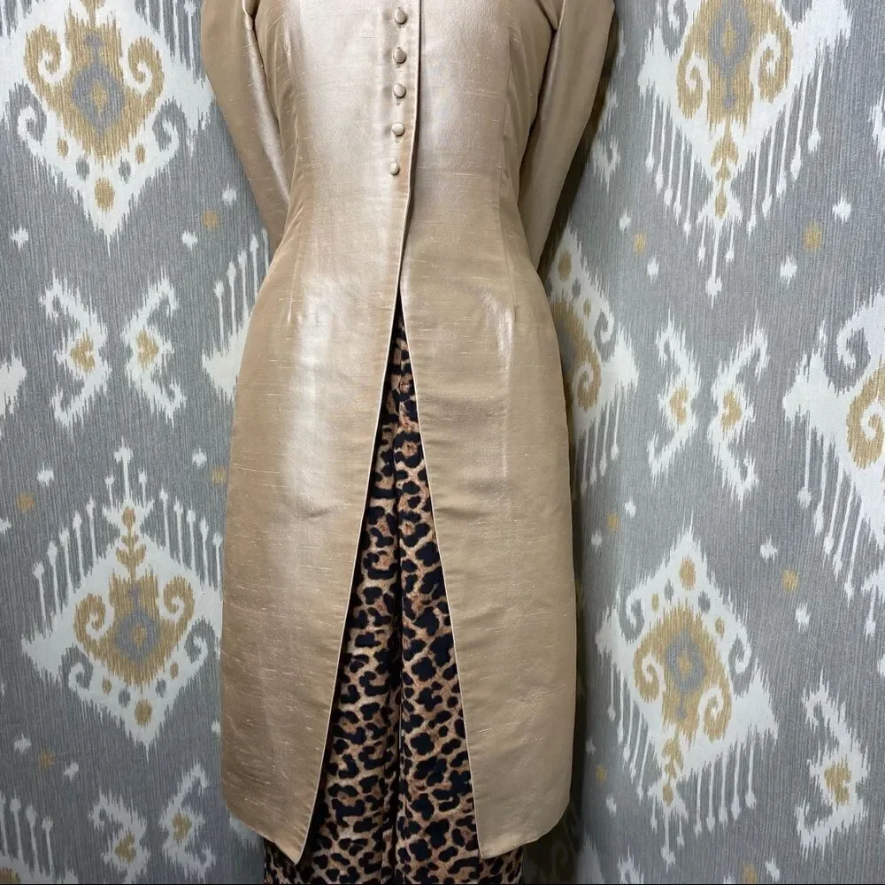 Ralph Lauren Golden Silk Dupioni Nehru Tunic Cocktail Jacket - Picture 15 of 16